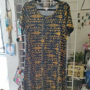 LuLaRoe Carly High Low Geometric Print Dress